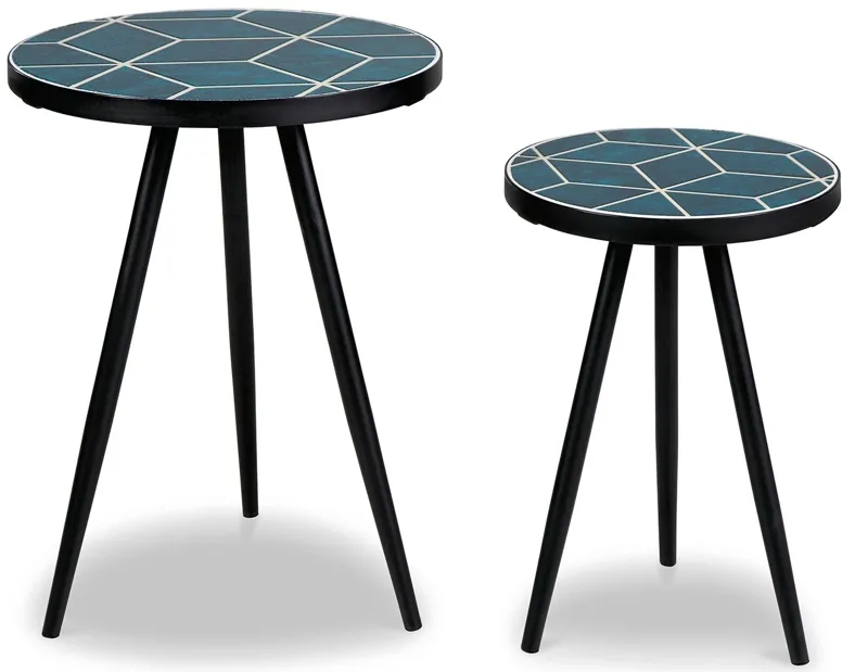 Clairbelle - Teal - Accent Table (Set of 2)