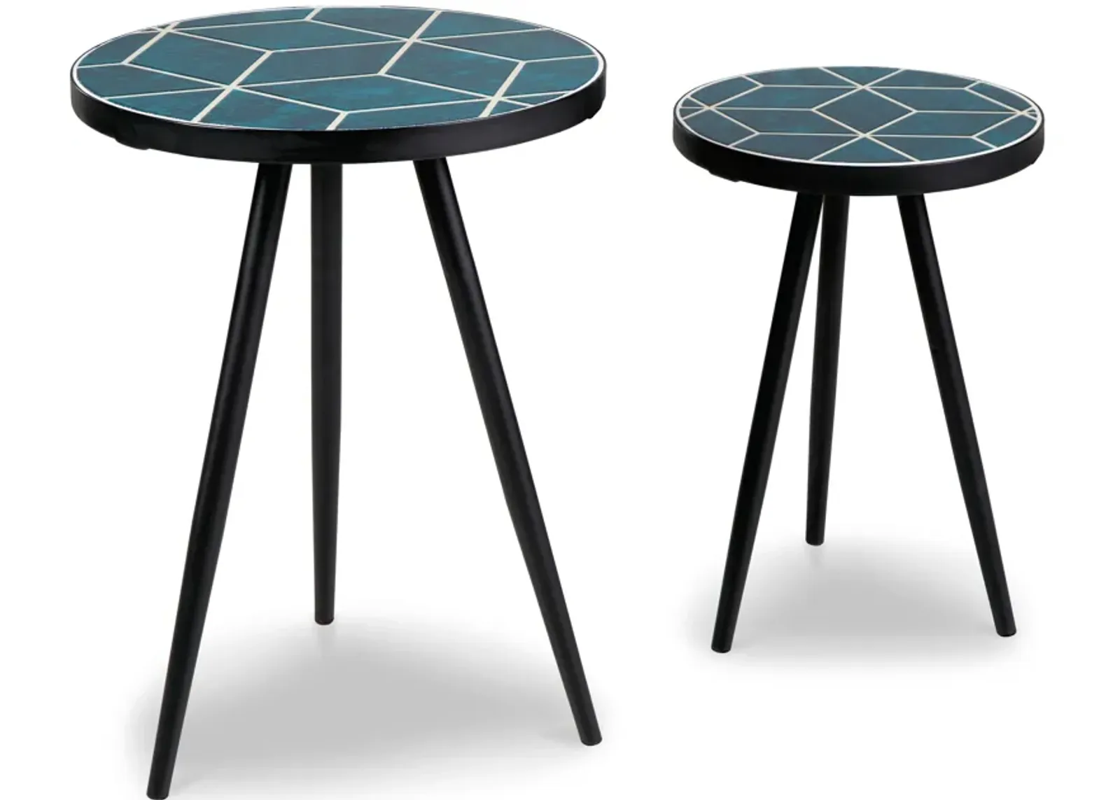 Clairbelle - Teal - Accent Table (Set of 2)