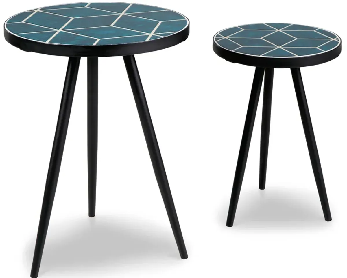 Clairbelle - Teal - Accent Table (Set of 2)