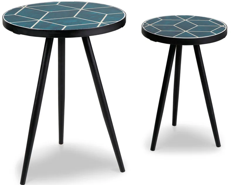 Clairbelle - Teal - Accent Table (Set of 2)