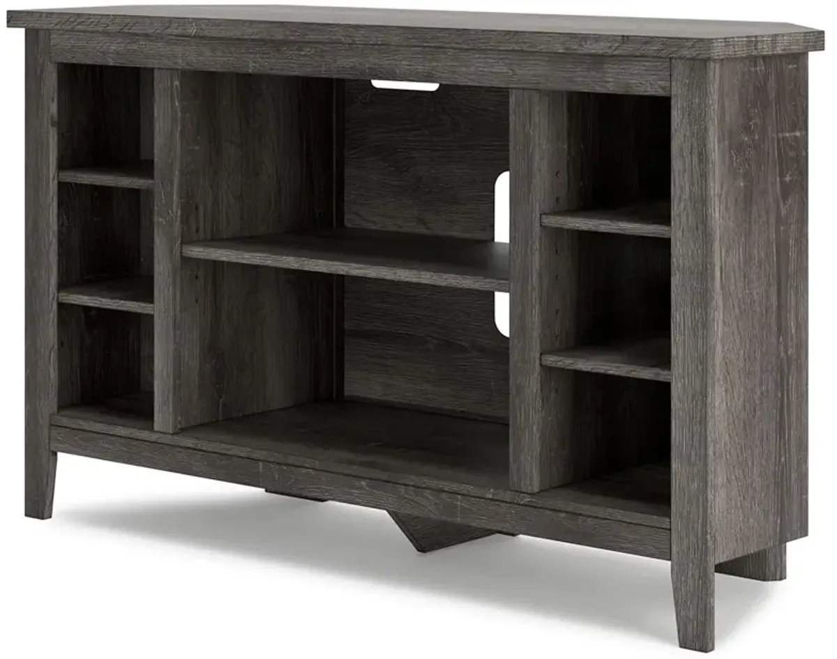 Arlenbry - Gray - Corner TV Stand/Fireplace Opt