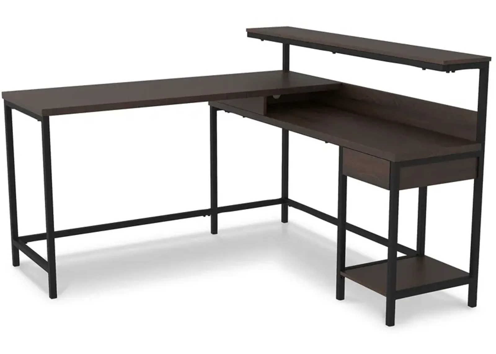 Camiburg - Warm Brown - L-desk With Storage