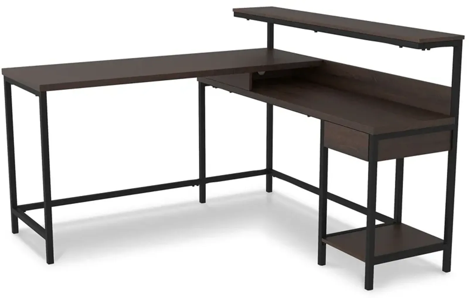 Camiburg - Warm Brown - L-desk With Storage