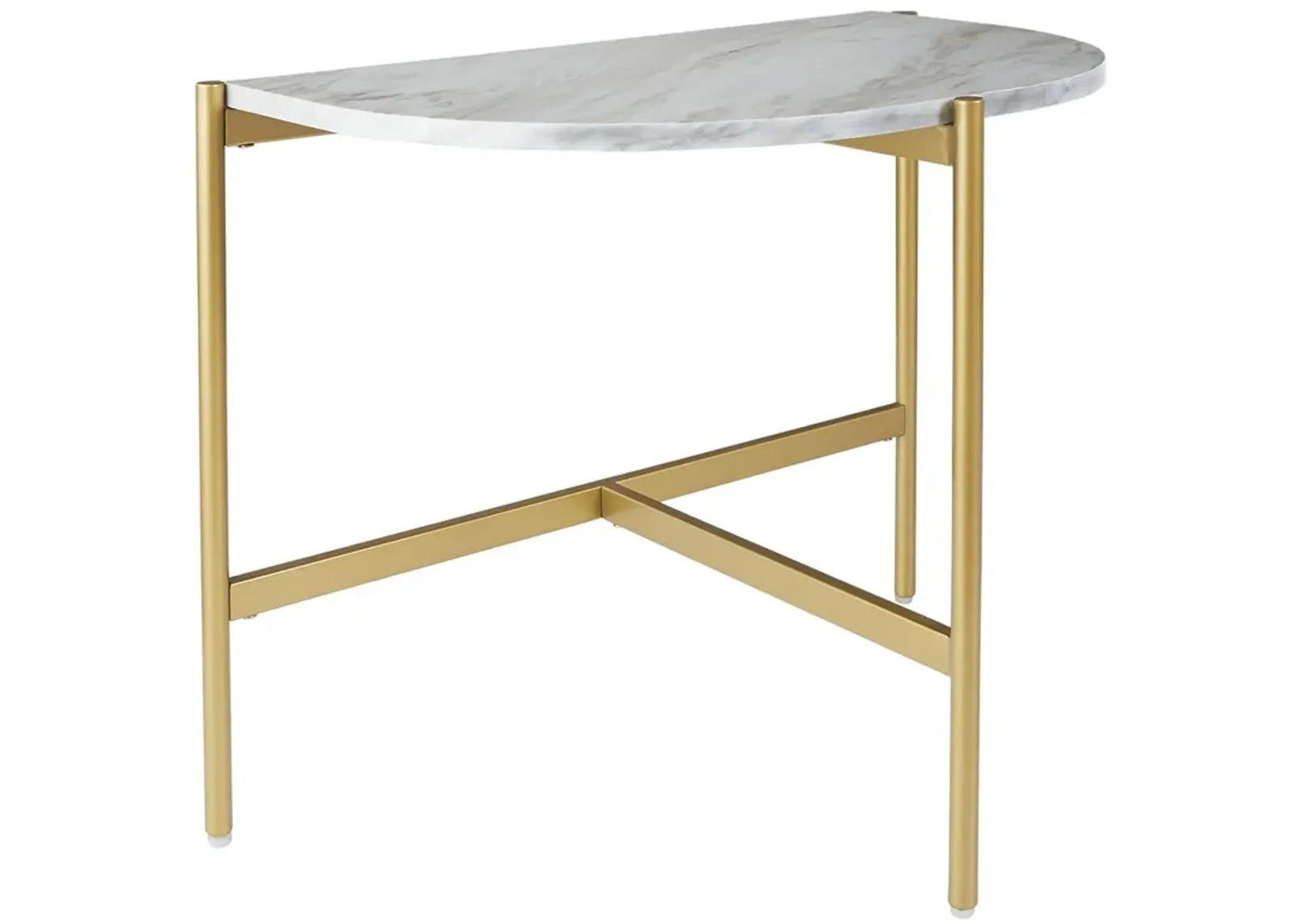 Wynora - White / Gold - Chair Side End Table