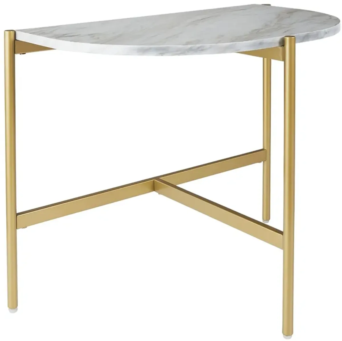 Wynora - White / Gold - Chair Side End Table