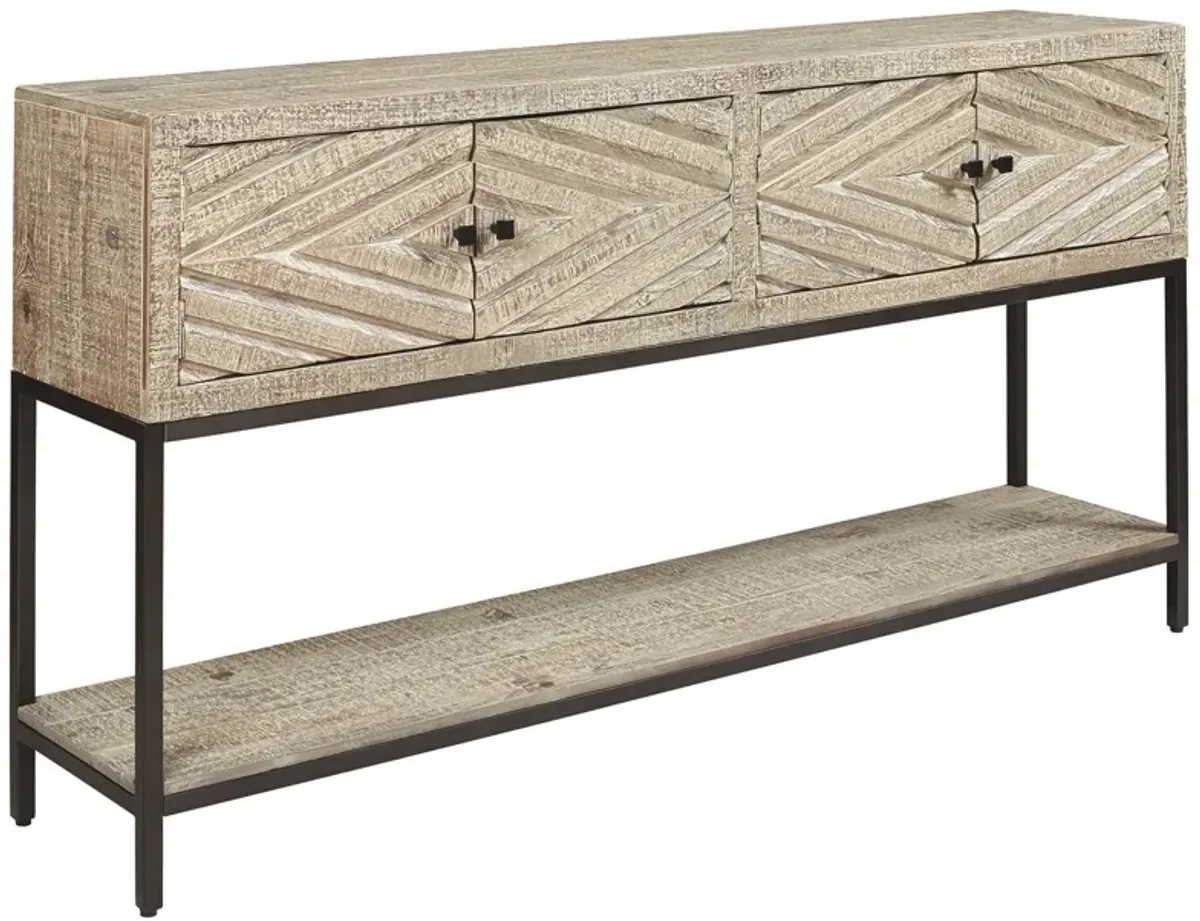 Roanley - Distressed White - Console Sofa Table