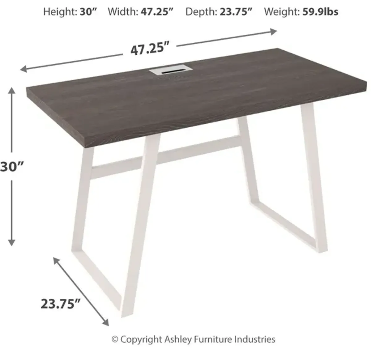 Dorrinson - White / Black / Gray - Home Office Desk