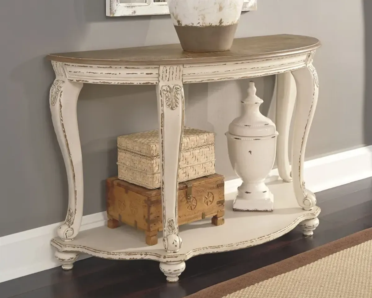 Realyn - White / Brown - Sofa Table