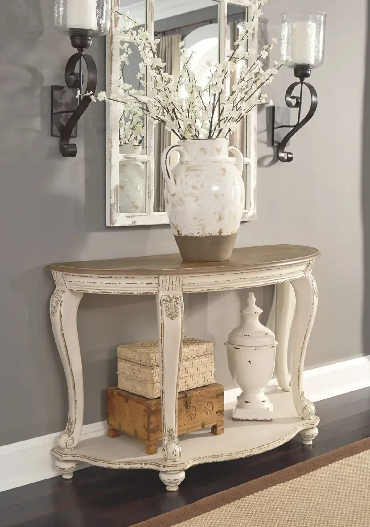 Realyn - White / Brown - Sofa Table