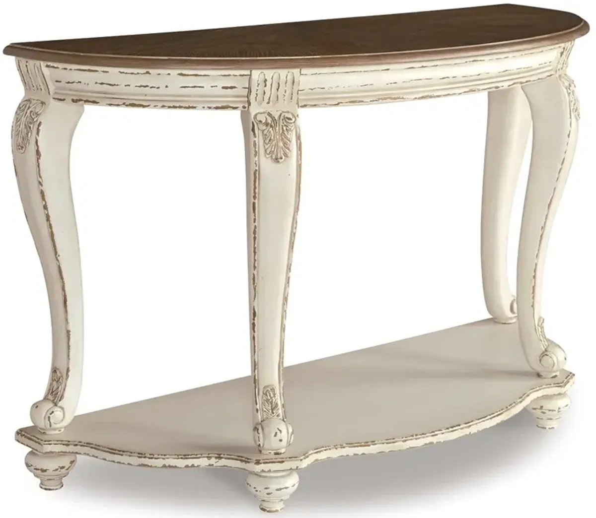 Realyn - White / Brown - Sofa Table