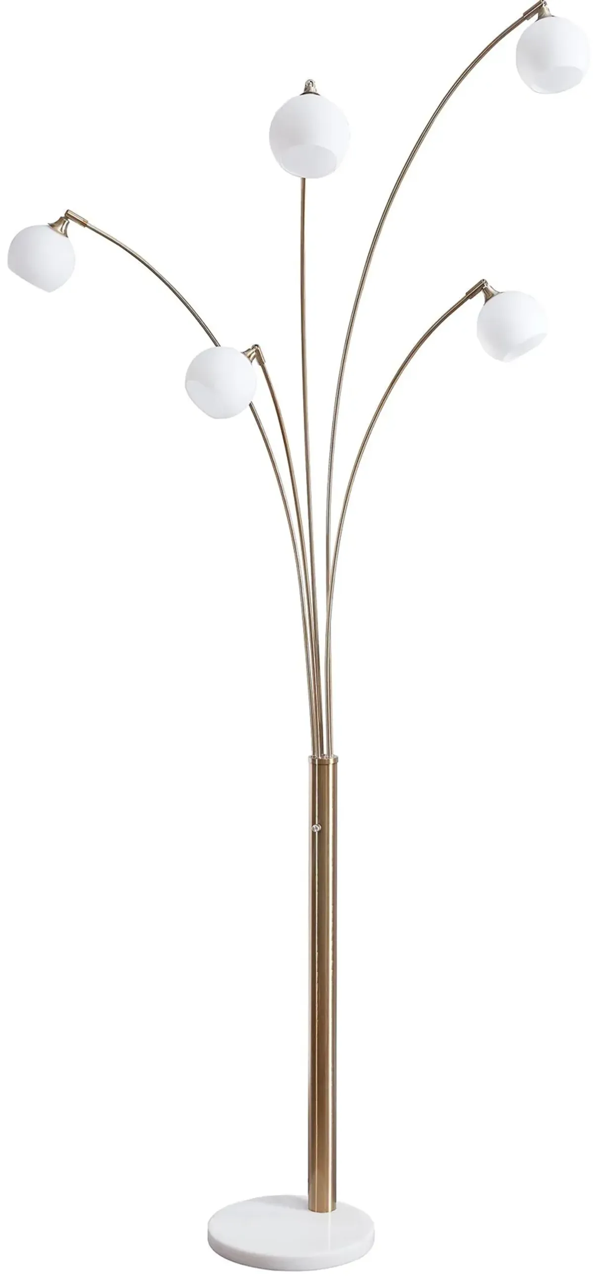 Taliya - Metal Arc Lamp  - Champagne / White