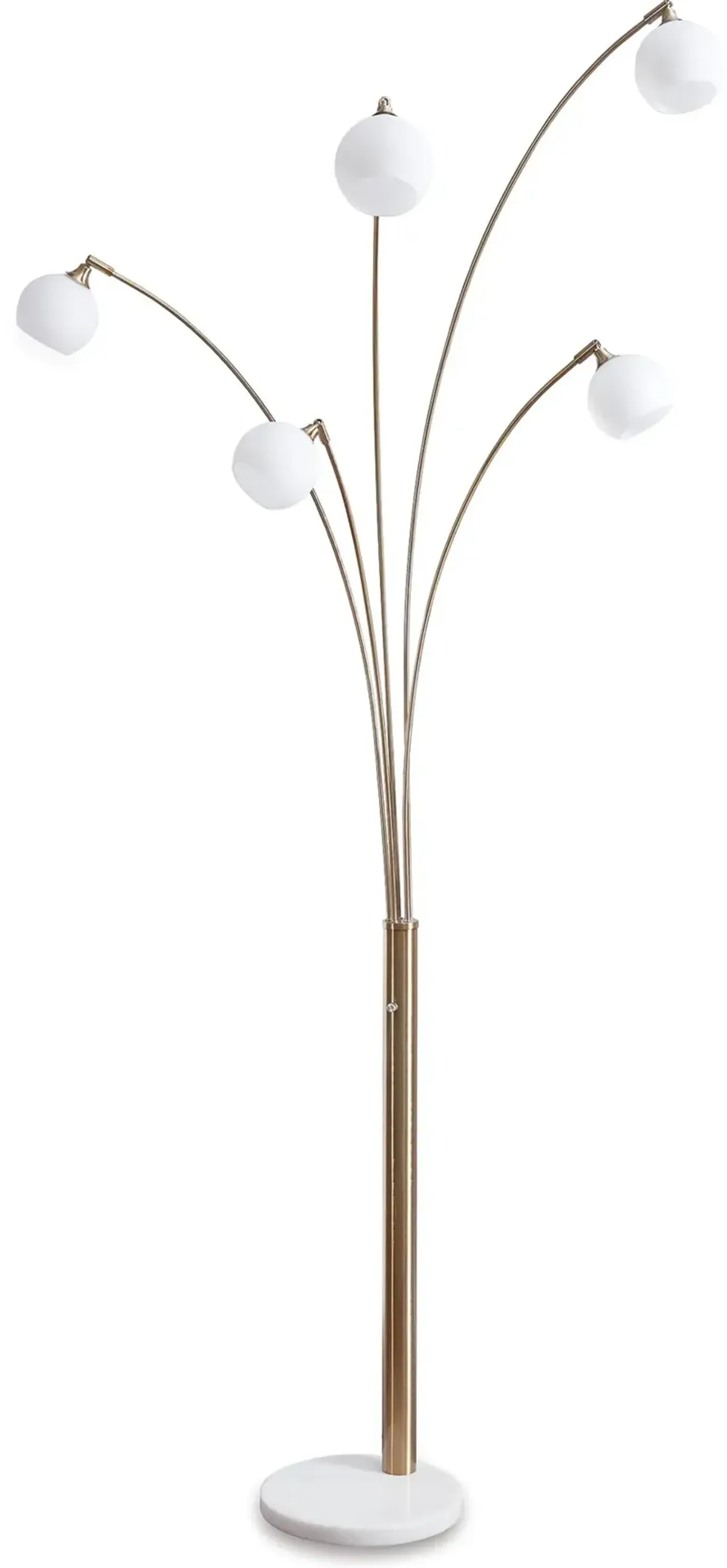 Taliya - Metal Arc Lamp  - Champagne / White