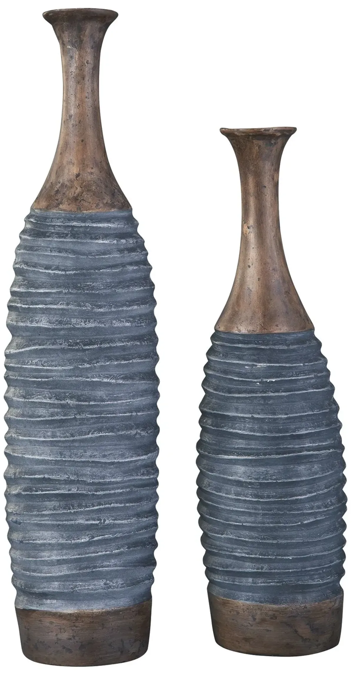 BLAYZE - Antique Gray / Brown - Vase Set (Set of 2)
