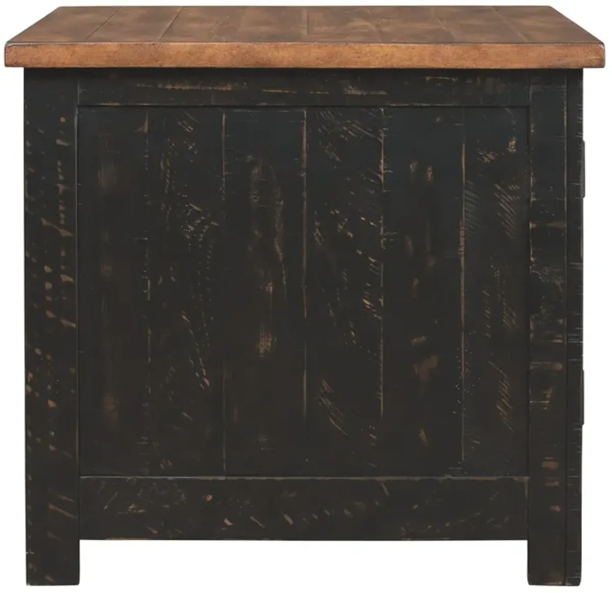Valebeck - Rectangular End Table - Black / Brown
