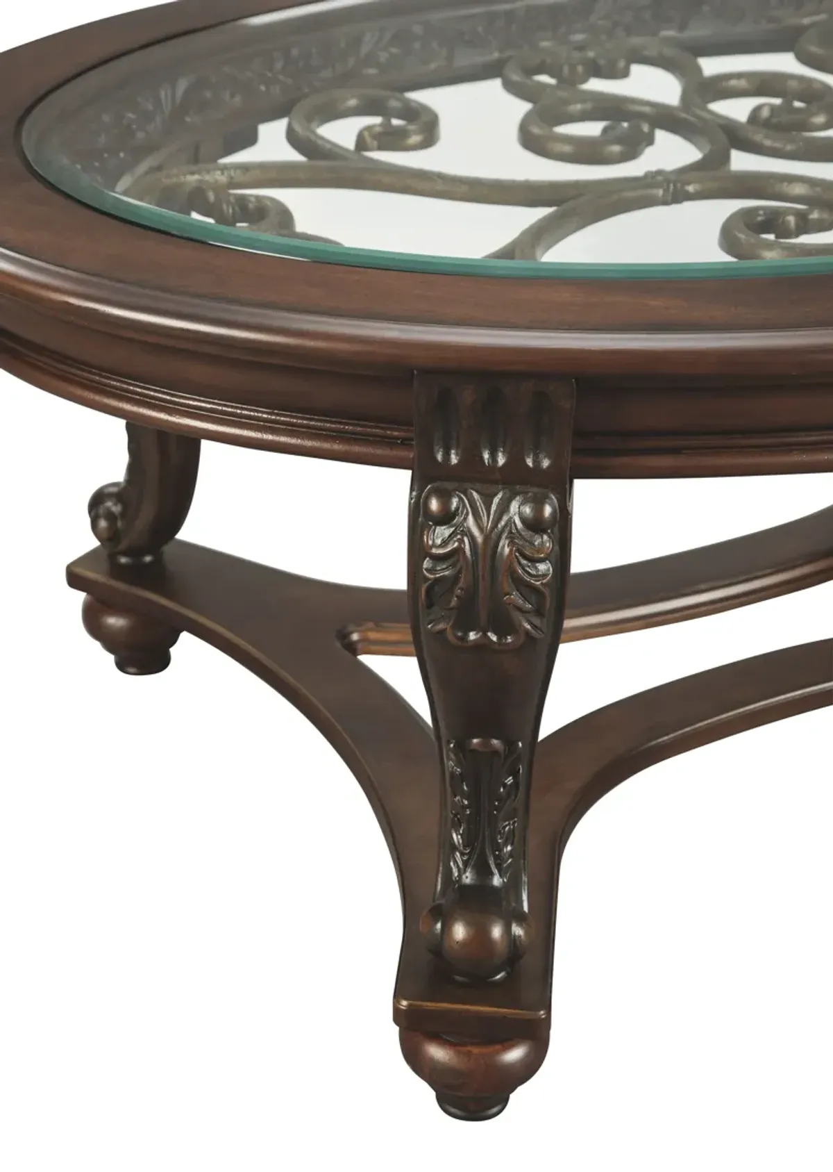 Norcastle - Dark Brown - Oval Cocktail Table