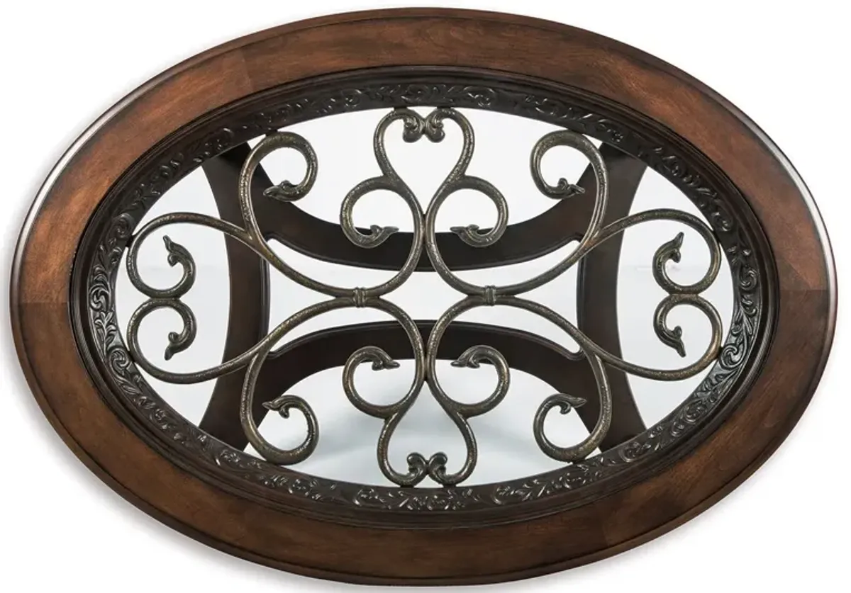 Norcastle - Dark Brown - Oval Cocktail Table