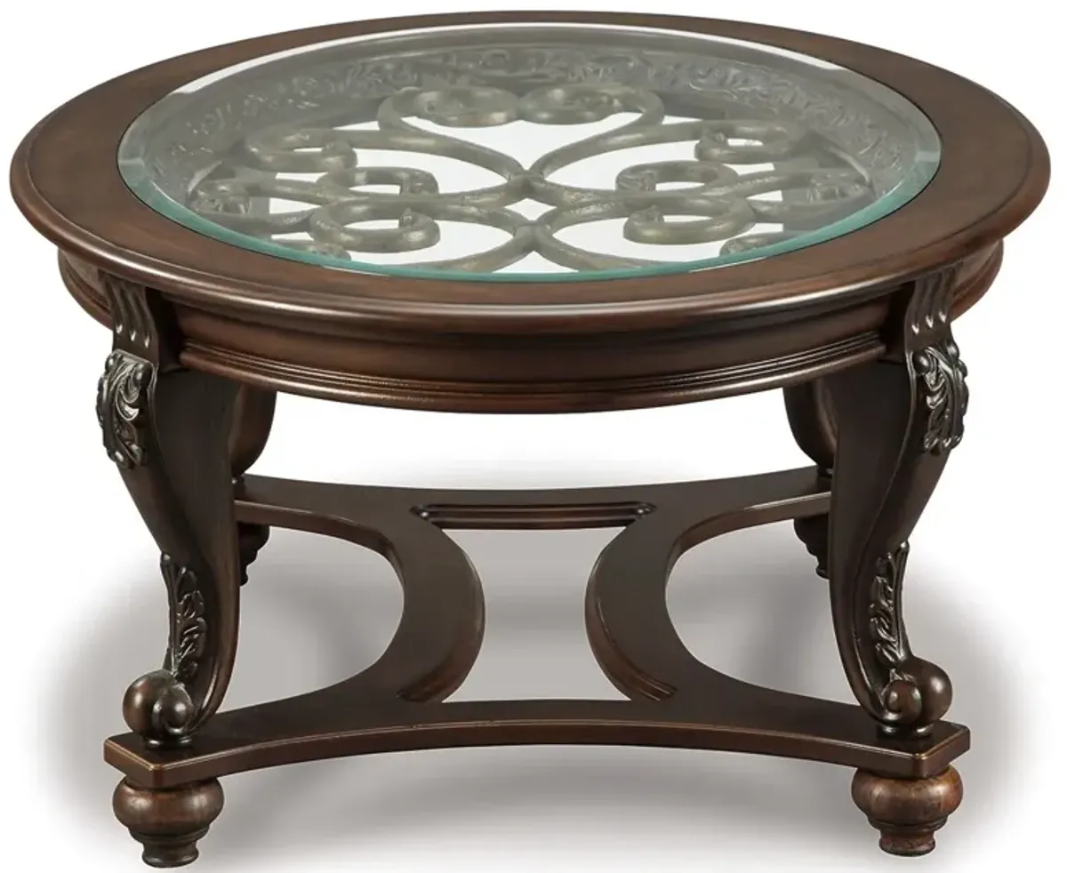 Norcastle - Dark Brown - Oval Cocktail Table