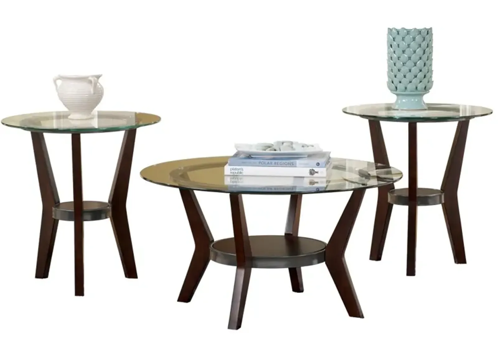 Fantell - Dark Brown - Occasional Table Set (Set of 3)