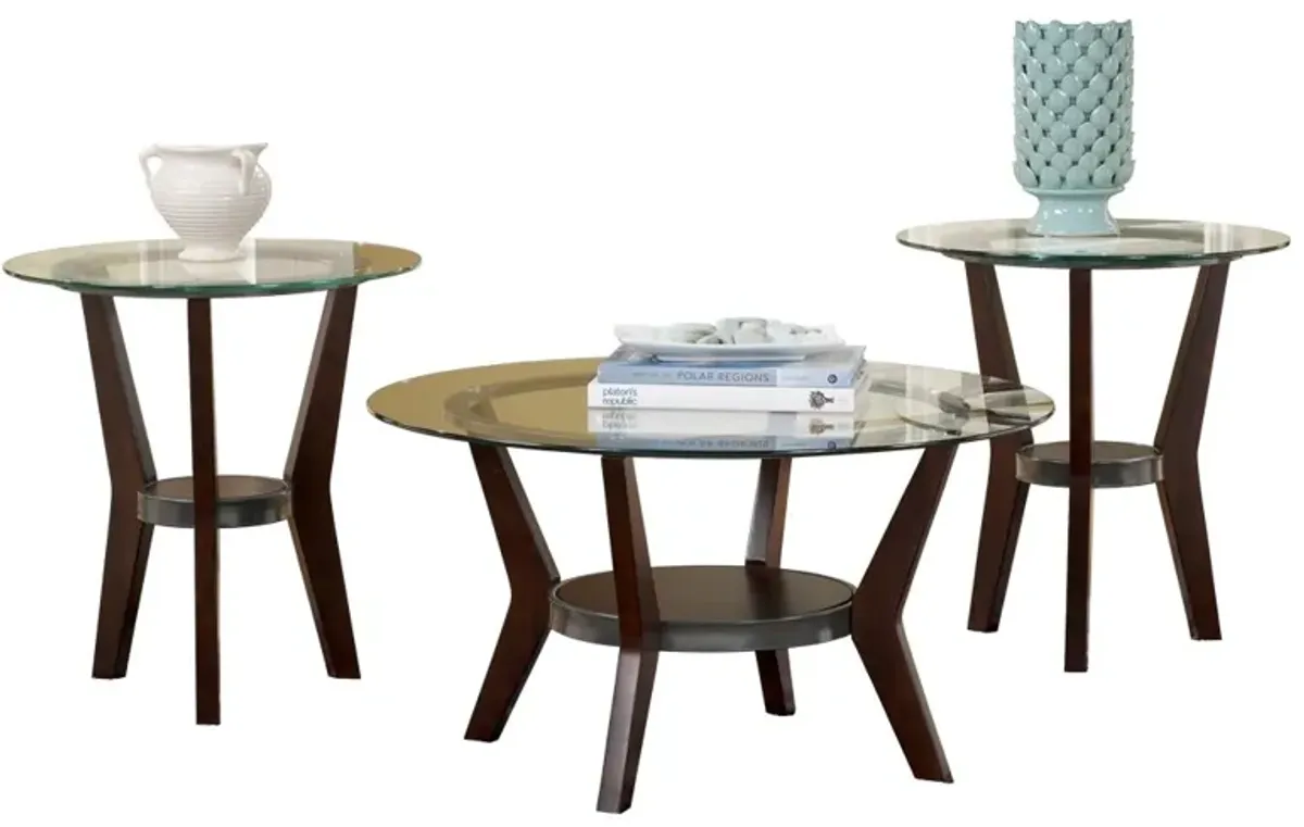 Fantell - Dark Brown - Occasional Table Set (Set of 3)