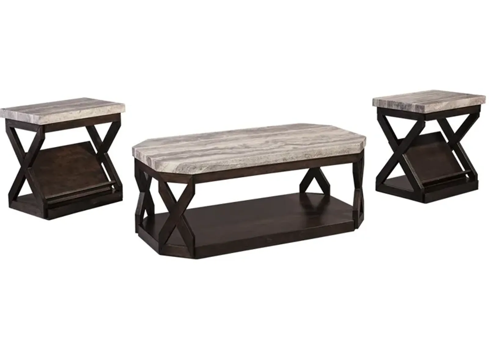 Radilyn - Grayish Brown - Occasional Table Set (Set of 3)