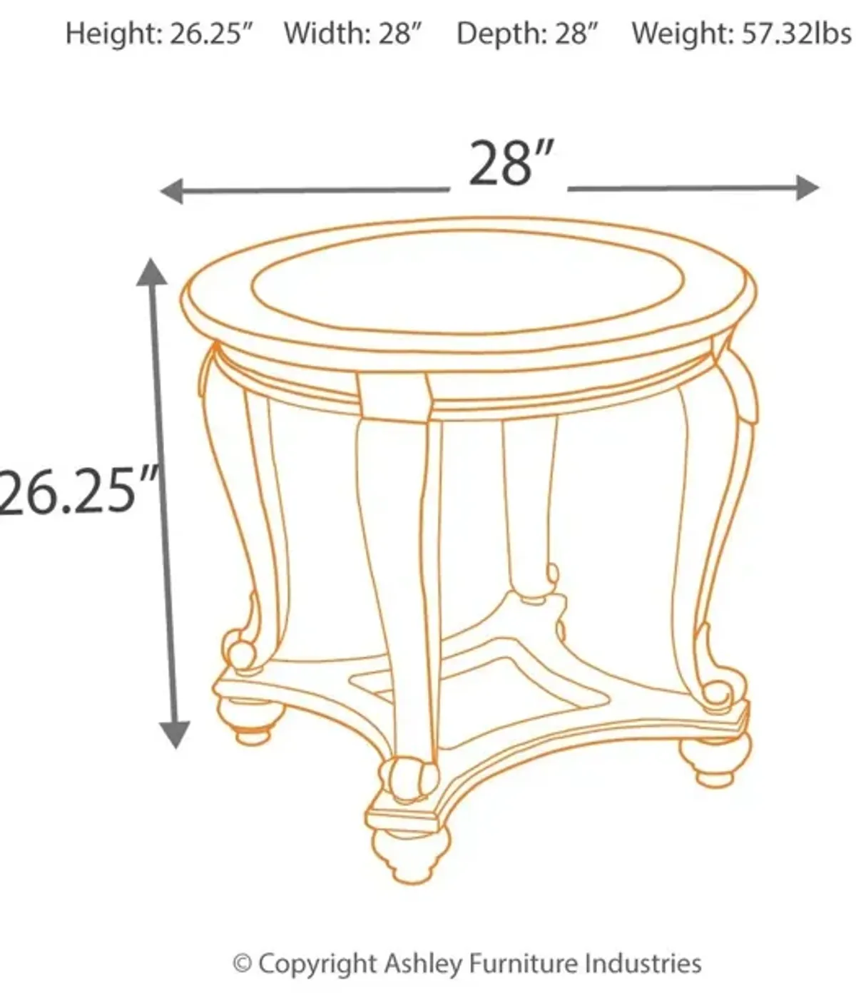 Norcastle - Dark Brown - Round End Table