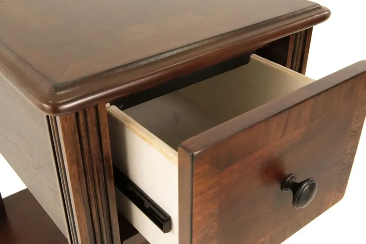 Breegin - Chair Side End Table - Removable Tray - Brown