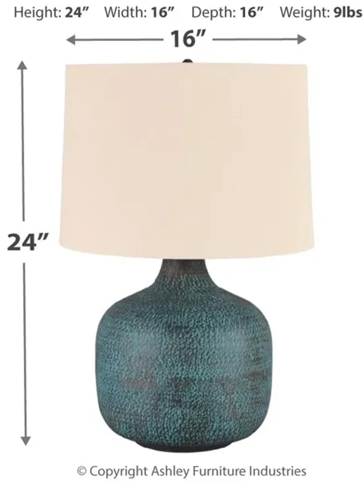 Malthace - Patina - Metal Table Lamp