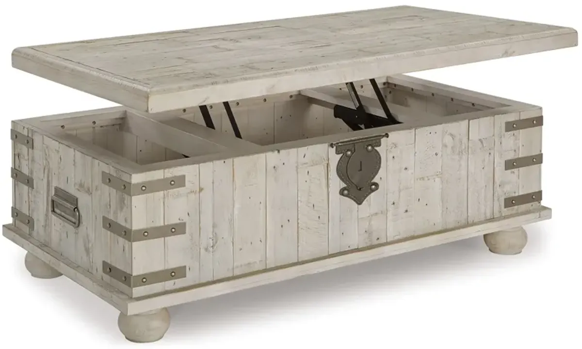 Carynhurst - Lift Top Cocktail Table - White Wash Gray