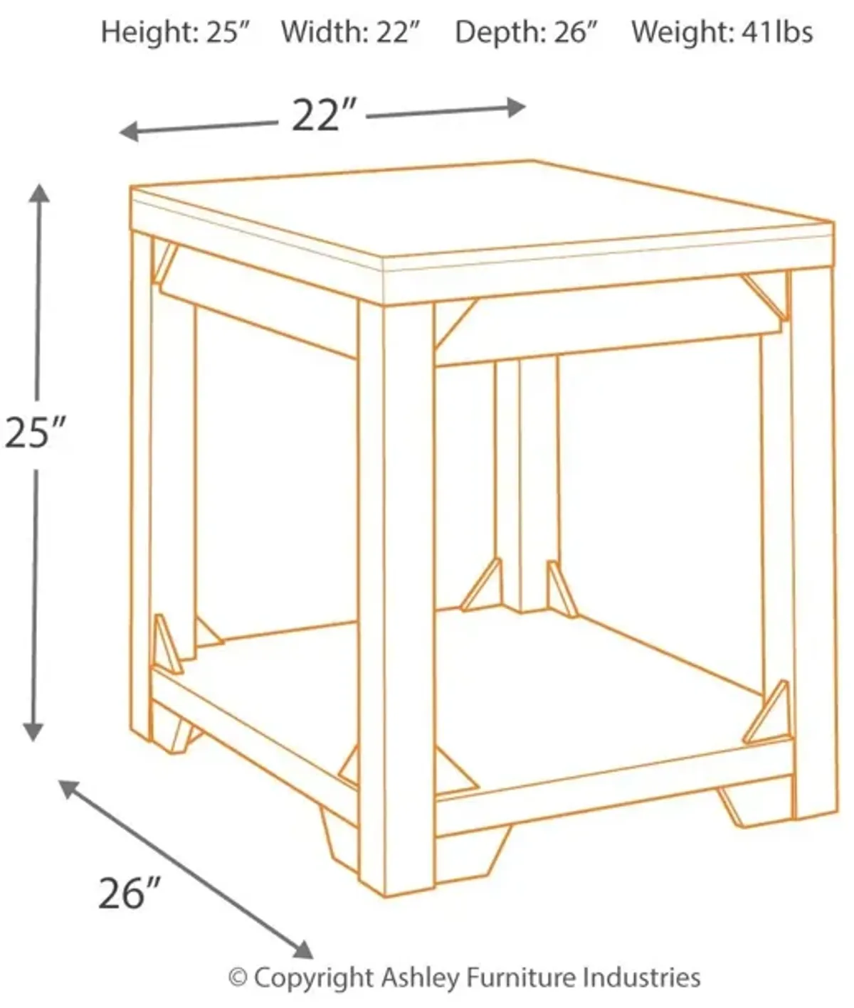 Fregine - Whitewash - Rectangular End Table