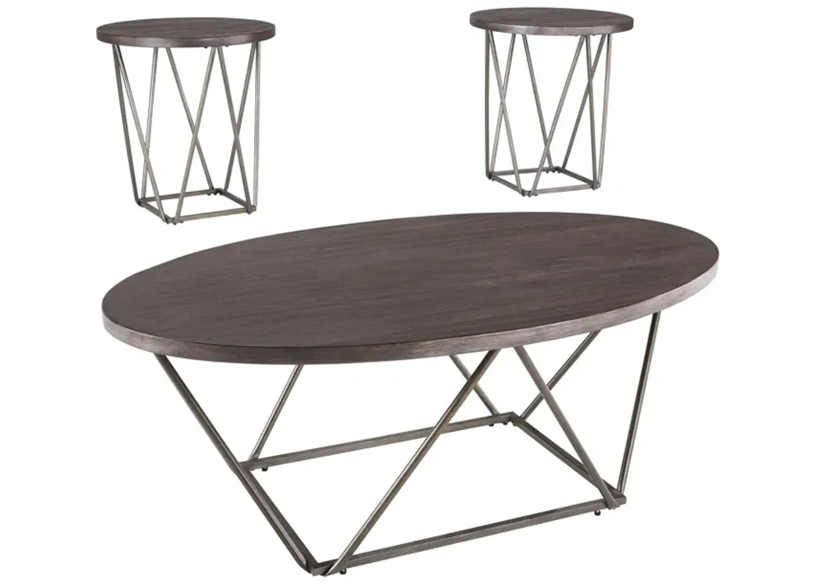 Neimhurst - Dark Brown - Occasional Table Set (Set of 3)