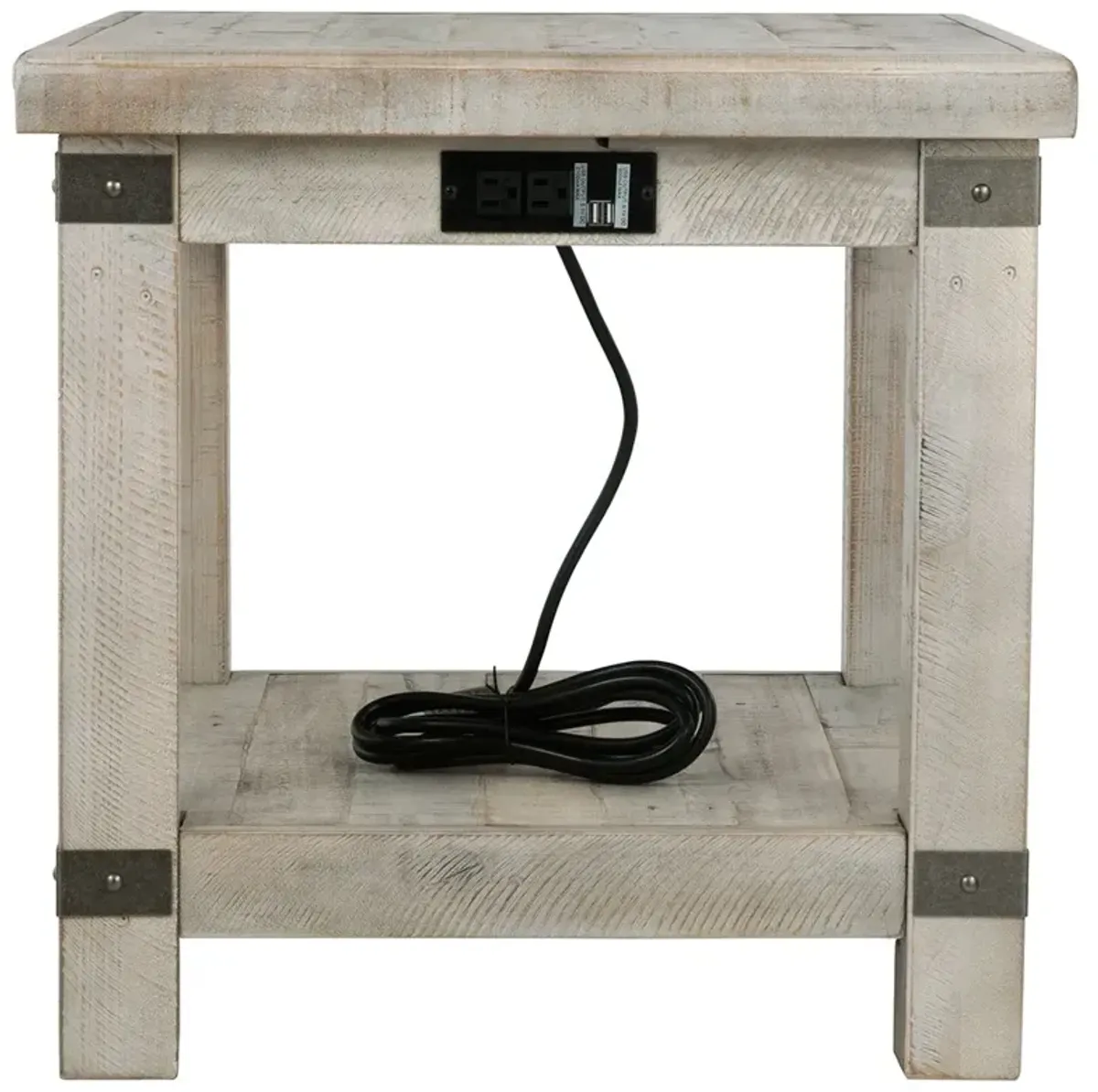 Carynhurst - Rectangular End Table - White Wash Gray