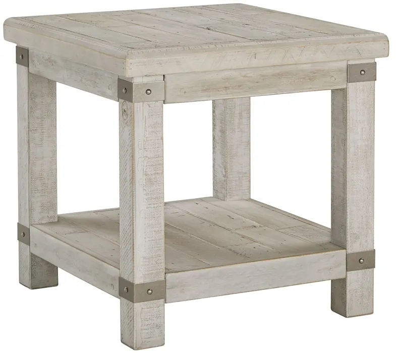 Carynhurst - White Wash Gray - Rectangular End Table