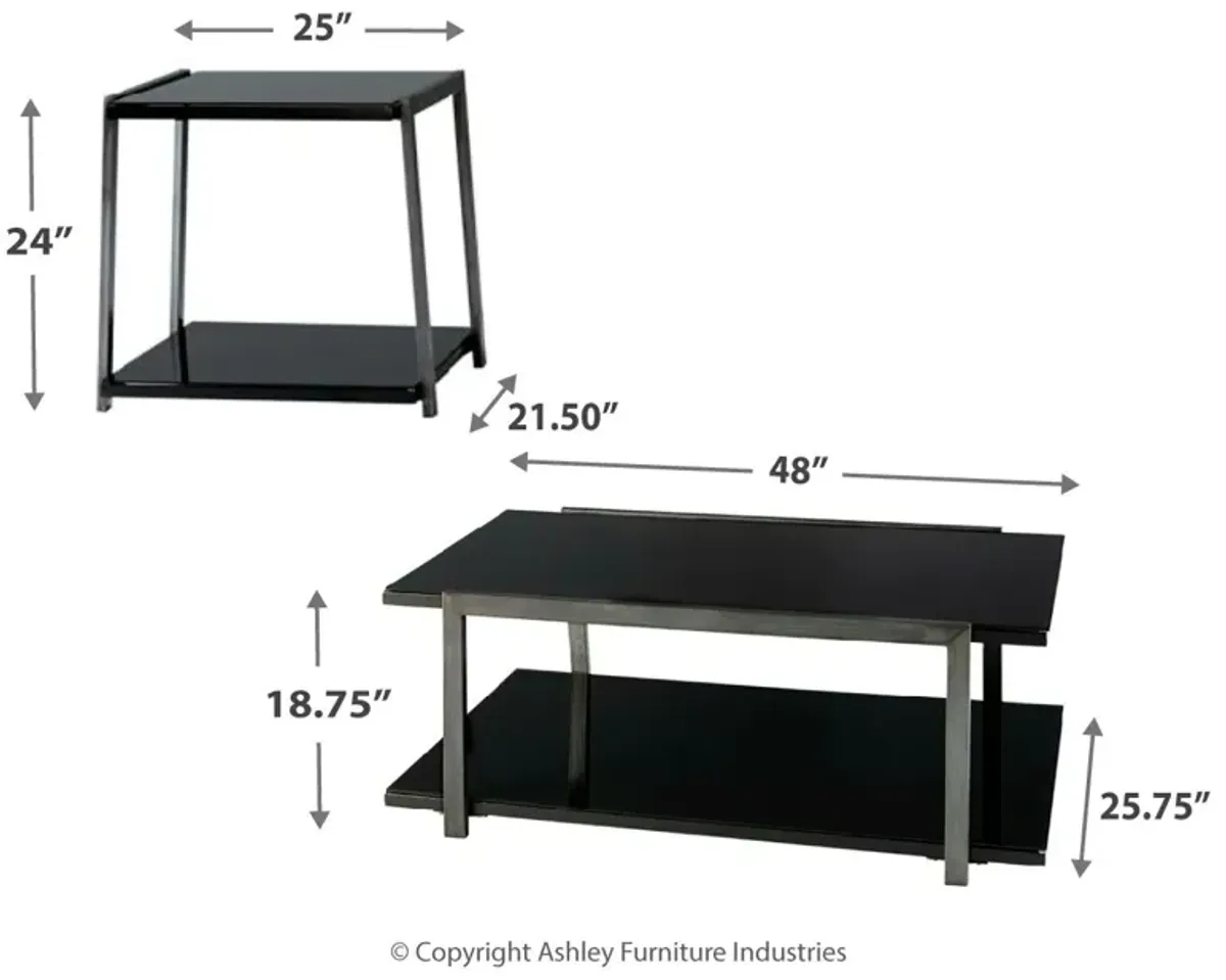 Rollynx - Black - Occasional Table Set (Set of 3)