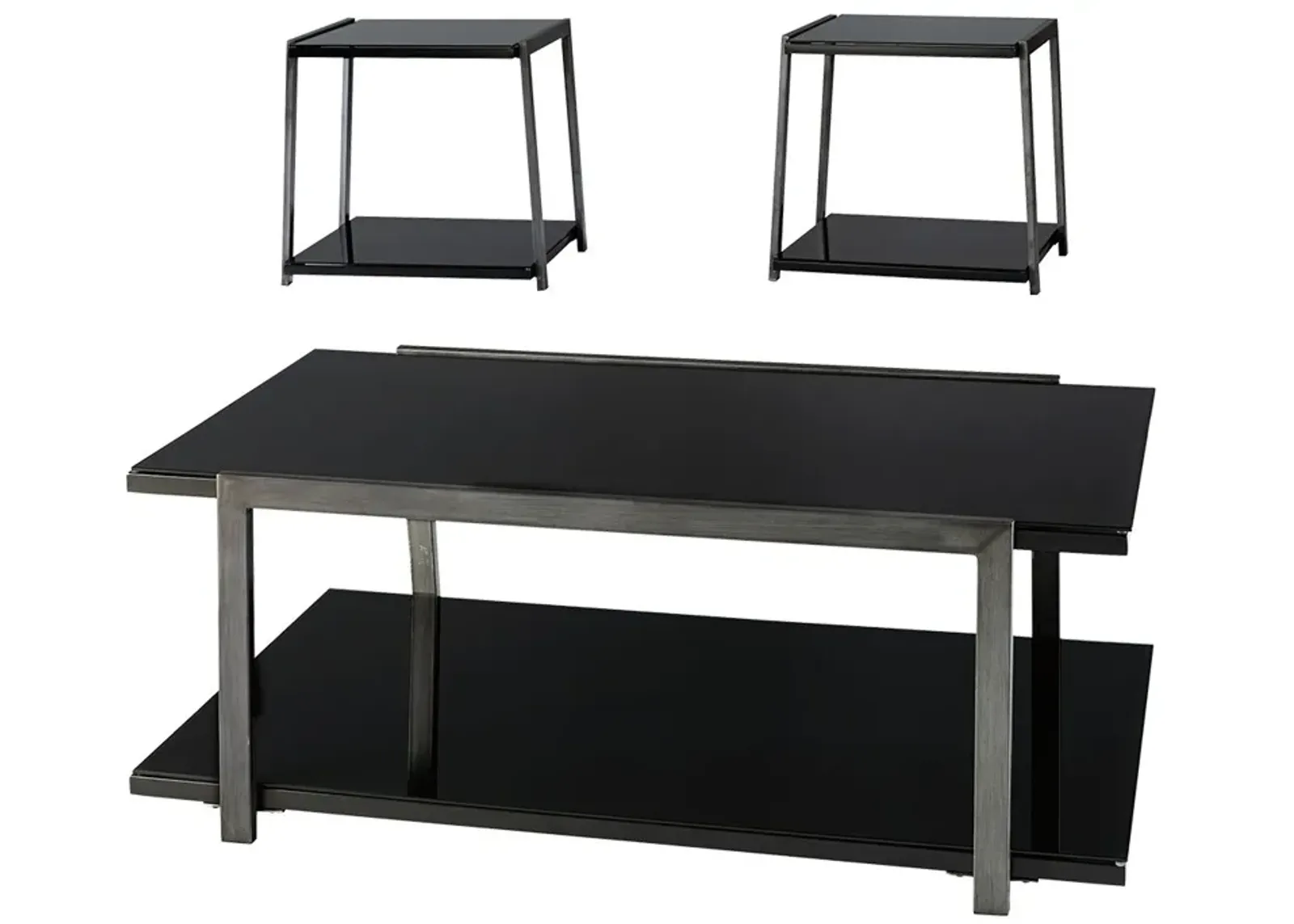 Rollynx - Black - Occasional Table Set (Set of 3)