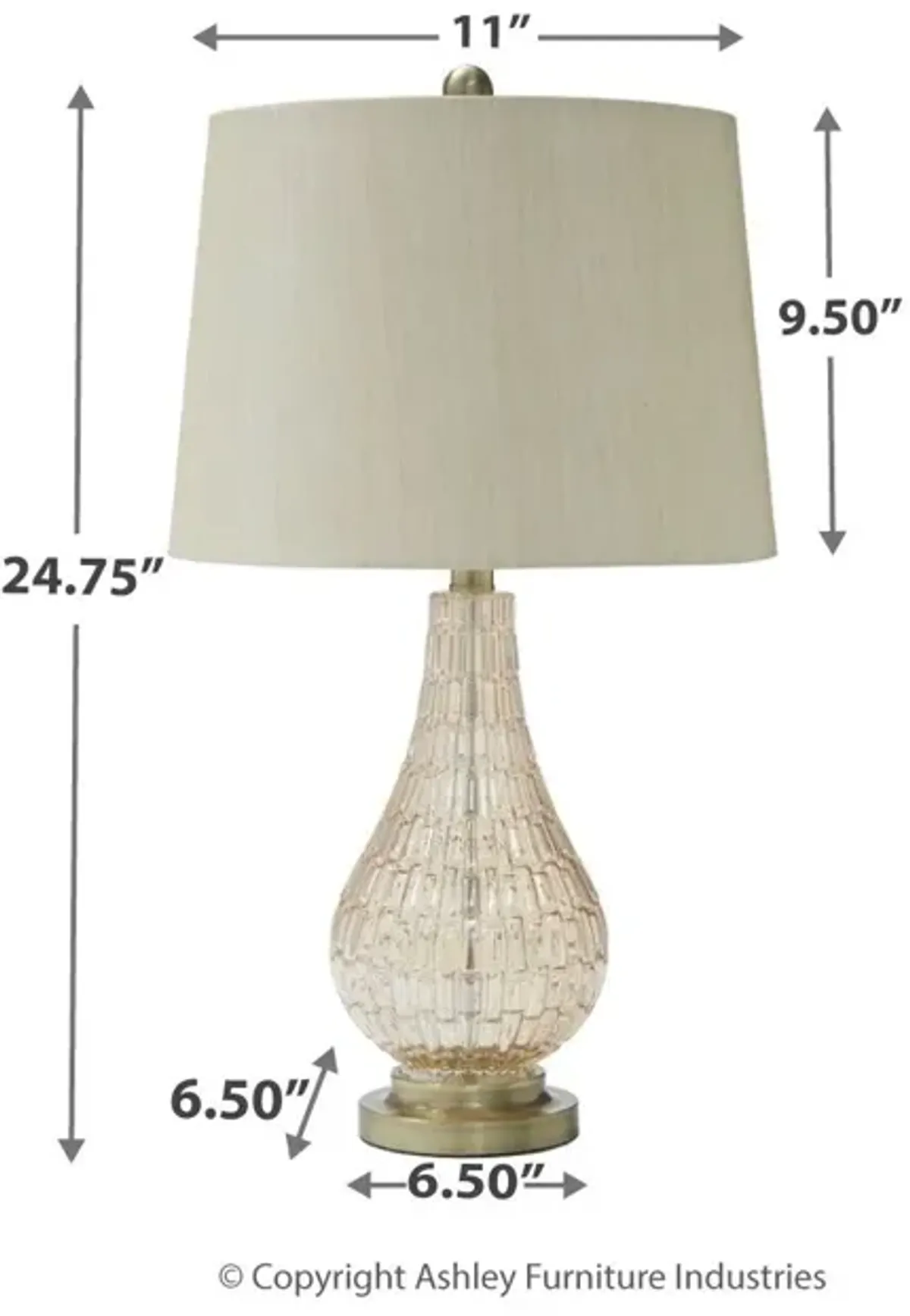 Latoya - Beige - Glass Table Lamp