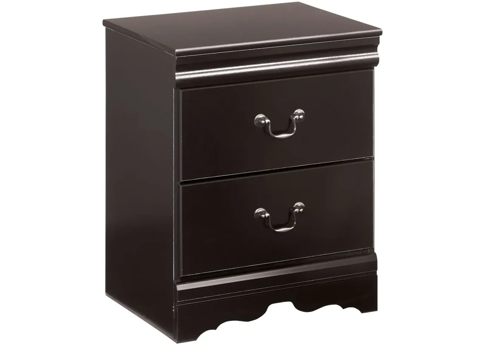 Huey - Black - Two Drawer Night Stand