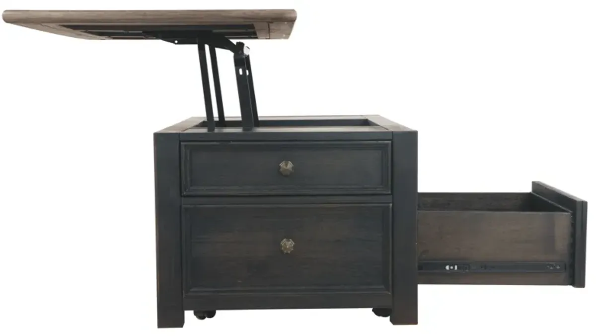 Tyler - Grayish Brown / Black - Lift Top Cocktail Table