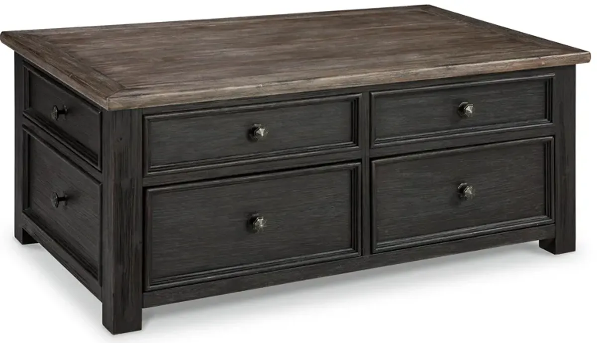 Tyler Creek - Lift Top Cocktail Table - Grayish Brown / Black