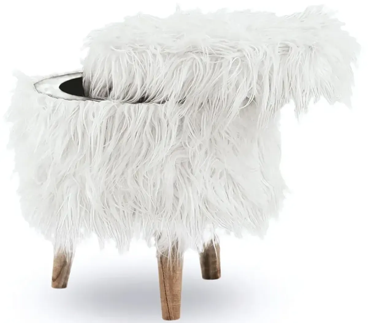 Elson - White - Storage Ottoman