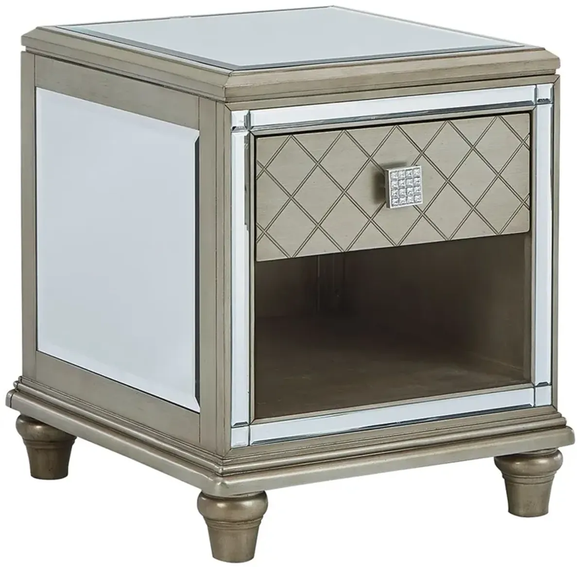 Chevanna - Rectangular End Table - Platinum