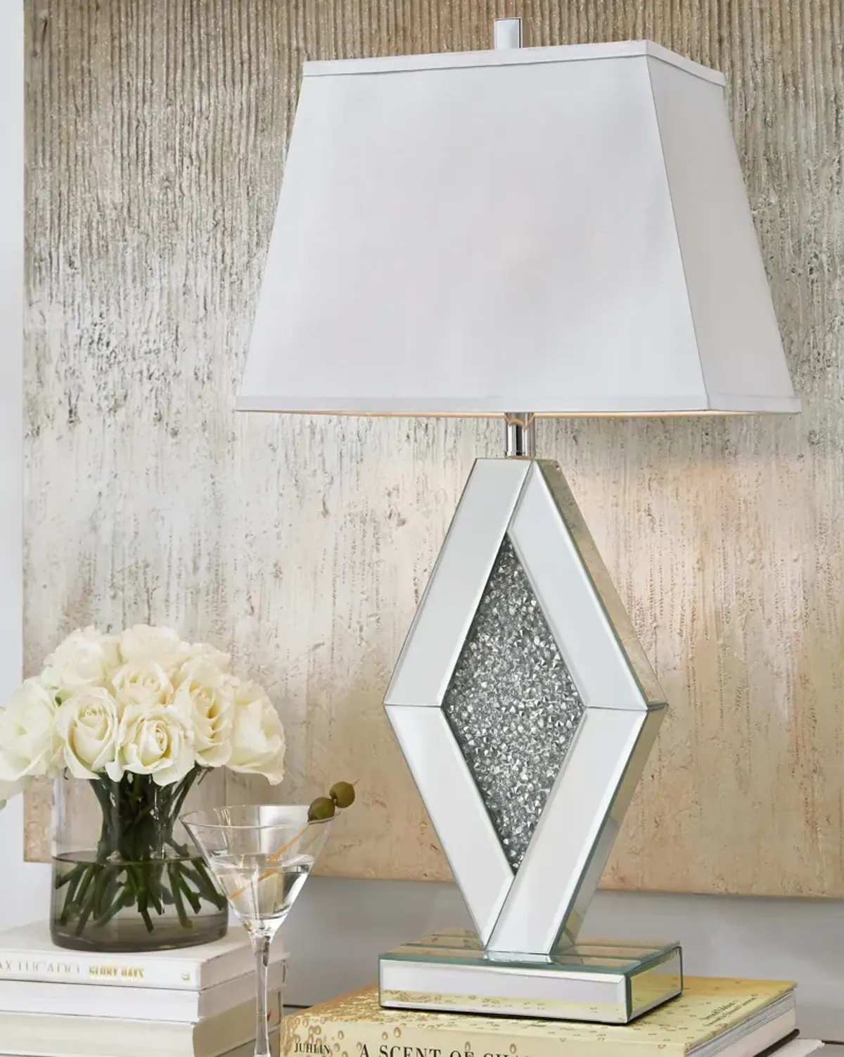 Prunella - Silver Finish - Mirror Table Lamp