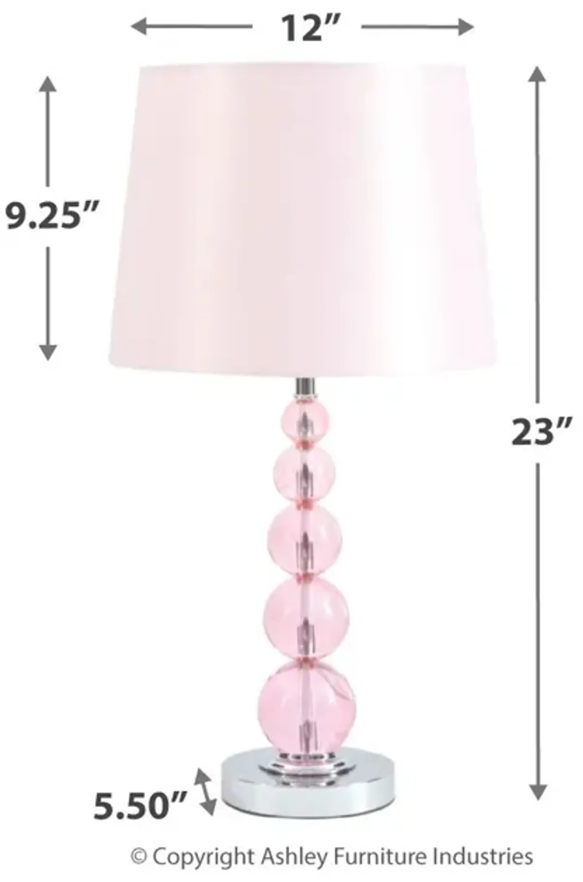 Letty - Pink - Crystal Table Lamp