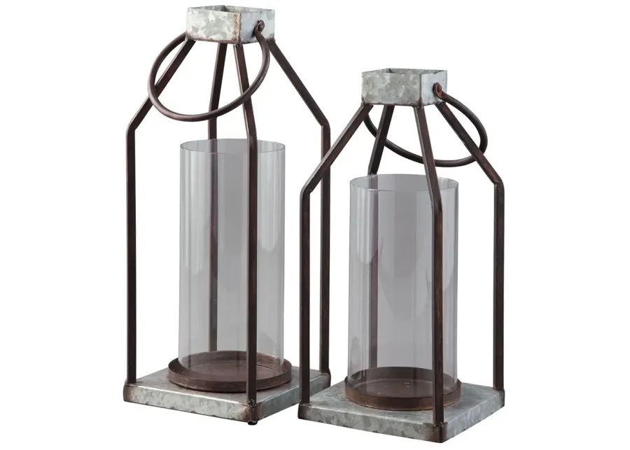 Diedrick - Gray / Black - Lantern Set (Set of 2)