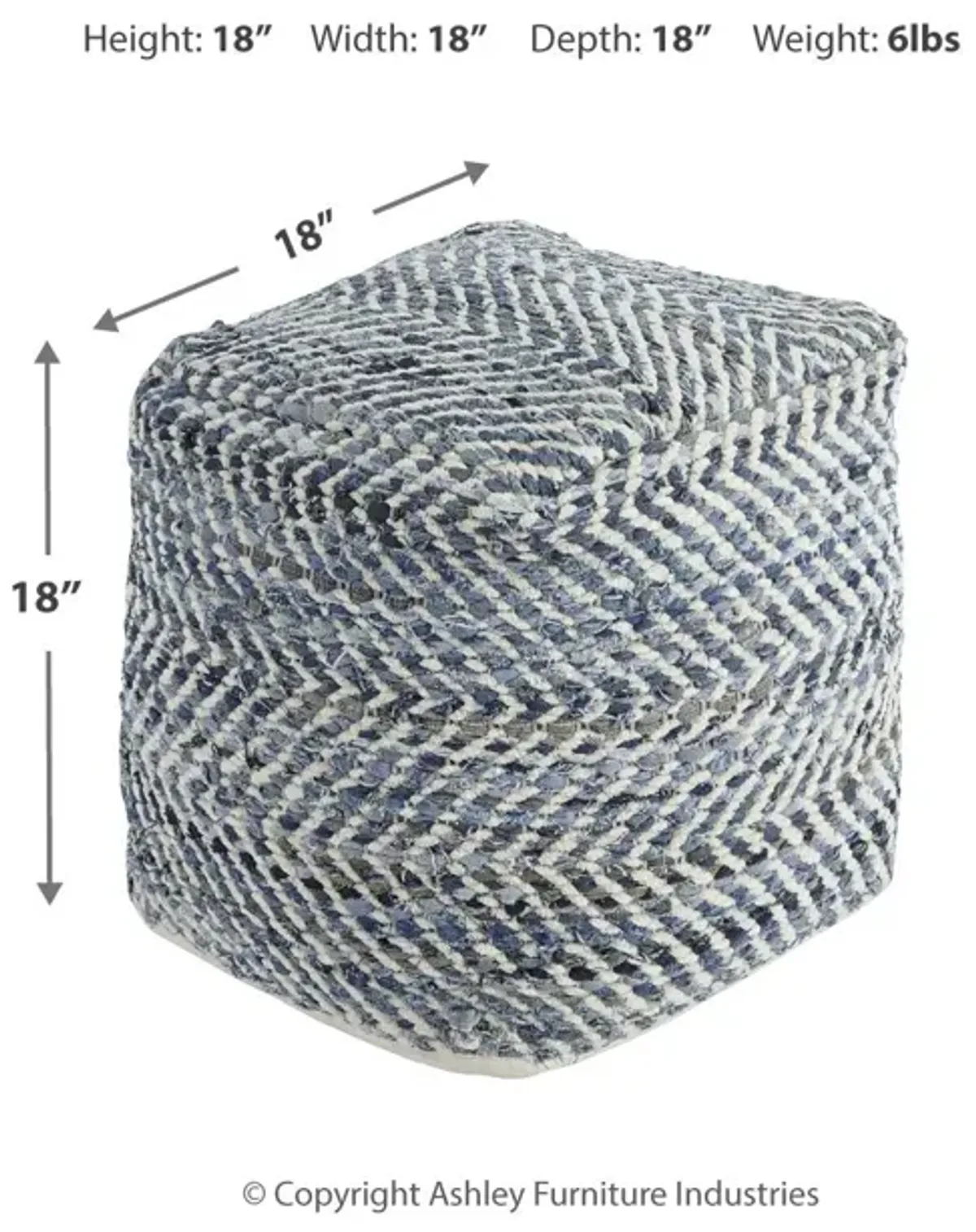 Chevron - Pouf - Blue