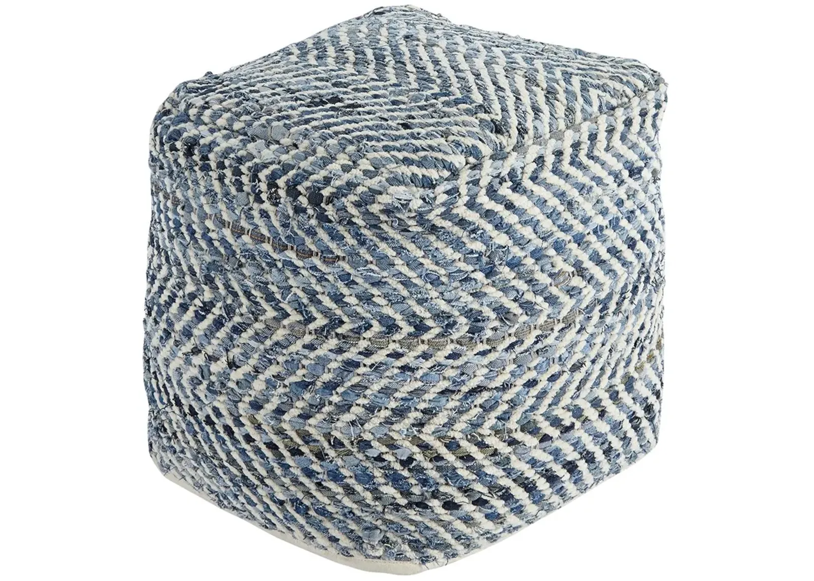 Chevron - Blue - Pouf