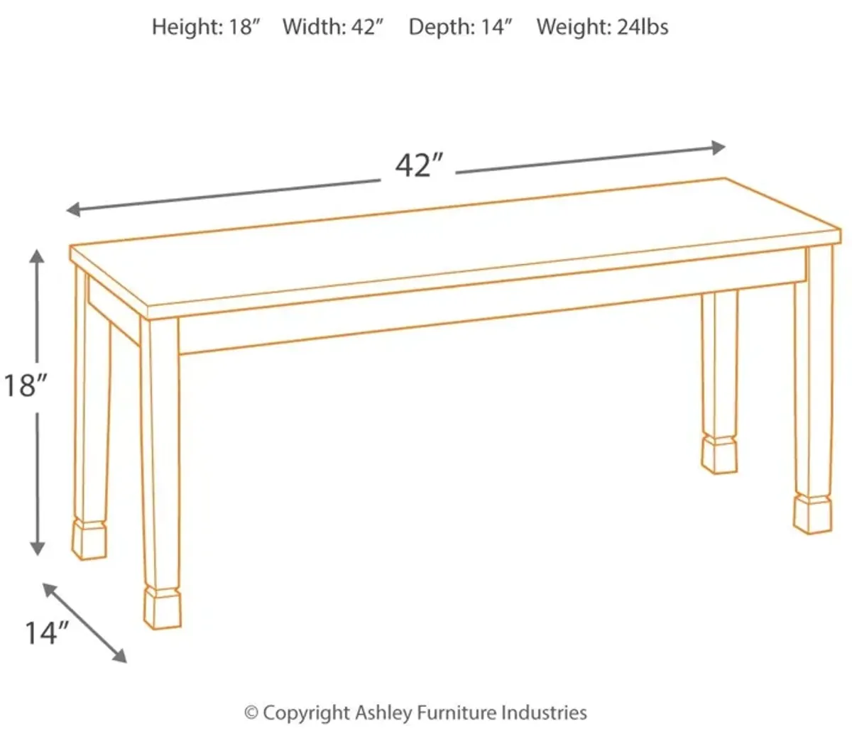 Owingsville - Black / Brown - Large Dining Room Bench