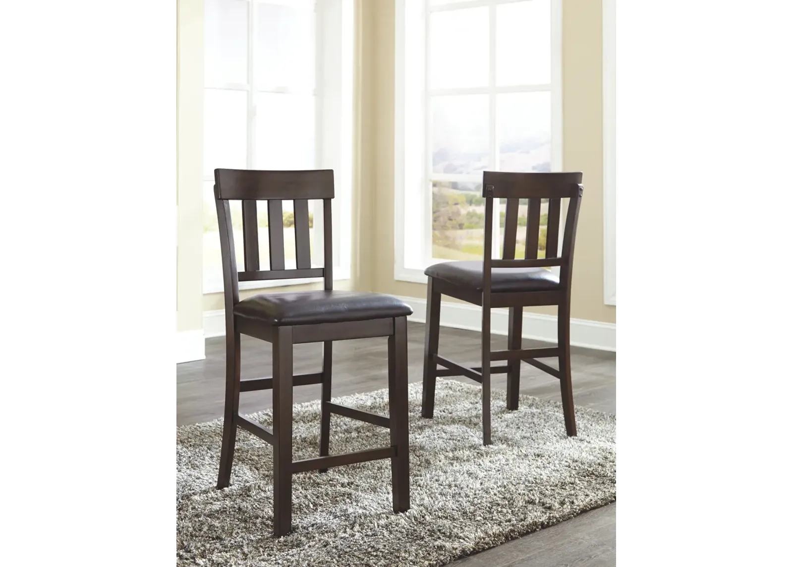 Haddigan - Dark Brown - Upholstered Barstool (Set of 2)