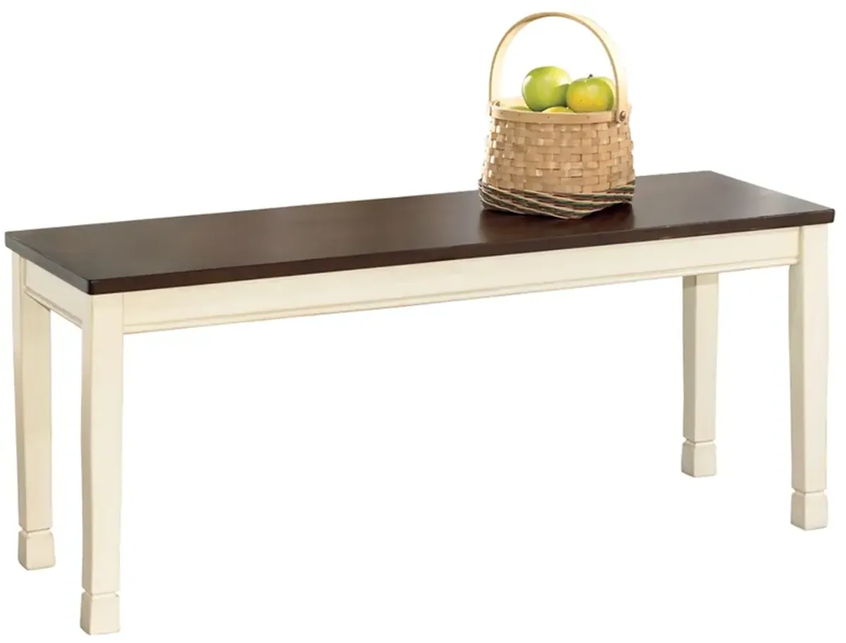 Whitesburg - Brown / Cottage White - Large Dining Room Bench