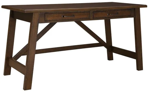 Baldridge - Home Office Large Leg Desk - Rustic Brown