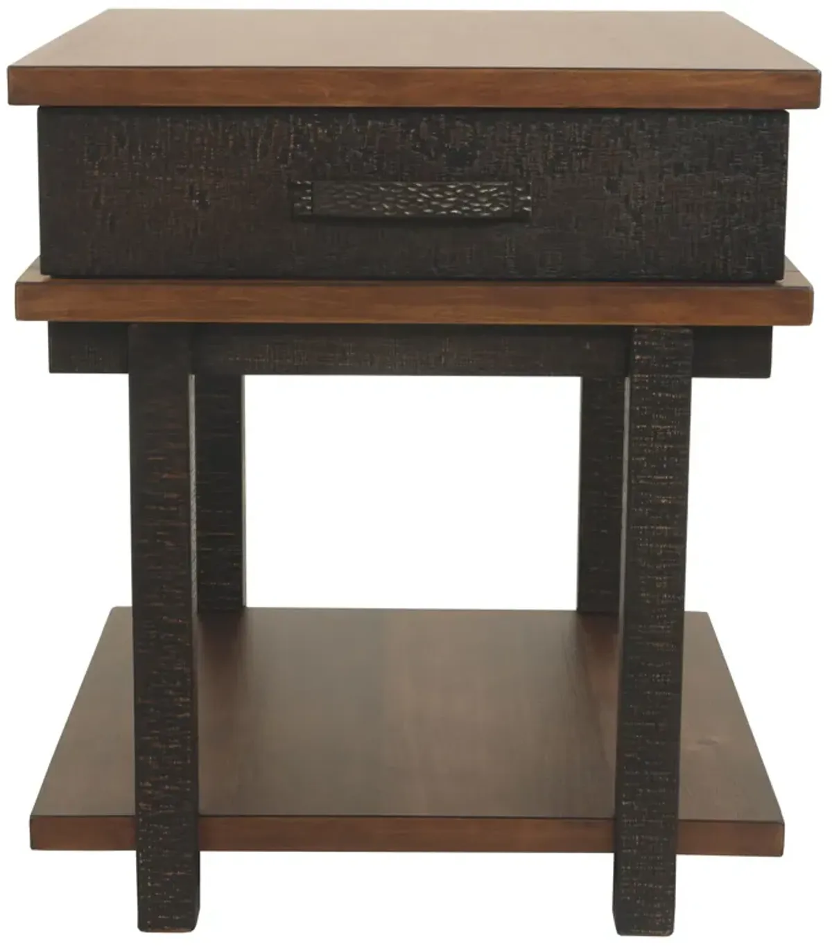 Stanah - Brown / Beige - Rectangular End Table